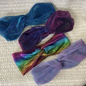 NWT Lot of 4 Claire’s Sparkly Iridescent Headbands